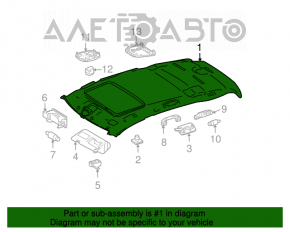 Acoperirea tavanului Mercedes W164 ML bej sub trapa.