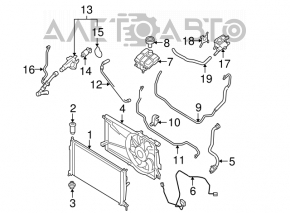 Recipientul de expansiune al sistemului de răcire Mazda3 2.3 03-08 cu capac