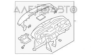 Torpedo fără airbag pentru panoul frontal Mazda3 03-08