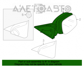 Зеркало боковое правое Mazda3 03-08 3 пина, серебро