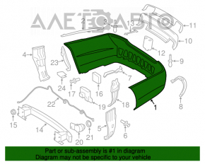 Bara spate goală Mercedes W221 07-09 cu senzori de parcare argintii, zgârieturi, rupturi la fixare, lovituri.