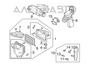 Conductă de aer cu rezonator pentru Infiniti FX35 03-08 fără prima parte.