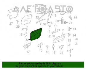 Обшивка двери карточка с камраном передняя правая Mercedes W221
