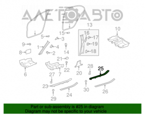 Capacul pragului din spate dreapta pentru Mercedes W221