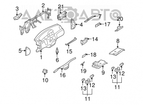 Torpedo panoul frontal parasolar Mercedes W221 negru.