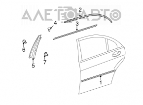 Decorație inferioară ușă spate dreapta Mercedes W221 nou original OEM