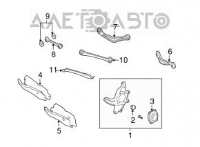 Capac spate stânga Mercedes W221 cu braț de control, tijă și carcasă