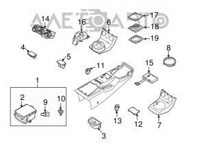 Консоль центральная подлокотник и подстаканники Nissan 350z