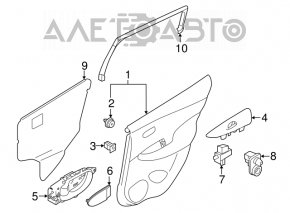 Capacul usii, cartela din spate stanga Nissan Leaf 13-17 piele neagra.