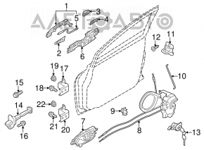 Blocare ușă față stânga Nissan Leaf 13-17