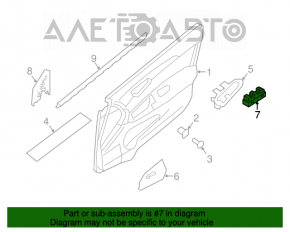Управление стеклоподъемником передним правым Nissan Rogue 14-20 черн, manual