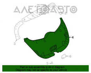 Capacul portbagajului inferior al usii Nissan Leaf 13-17 gri.