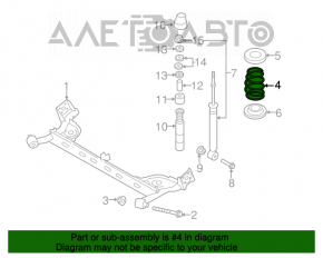 Arc spate stânga Nissan Leaf 11-17, rigiditate 4, portocaliu.