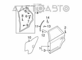 Garnitura portiera spate stanga Nissan Murano z50 03-08 nou original OEM