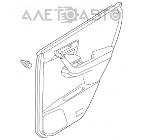 Capacul ușii, cartela din spate, stânga, neagră, Nissan Murano z50 03-08.