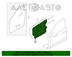 Capacul ușii, cartela din față dreapta, neagră, Nissan Murano z50 03-08