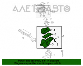 Corpul filtrului de aer Nissan Murano z50 03-08 partea de jos