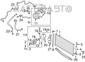 Radiatorul condensatorului de aer condiționat Nissan Murano z50 03-08