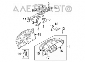 Торпедо передняя панель без AIRBAG Nissan Murano z50 03-08 черная