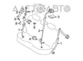 Centura de siguranță spate stânga pentru Nissan Murano z50 03-08, culoare neagră.