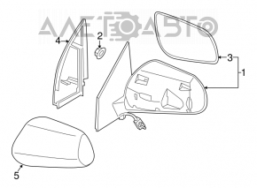 Oglindă laterală stângă Nissan Murano z50 03-08, 9 pini, fără capac