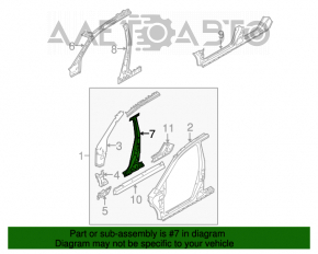 Bara caroseriei centrală stângă Nissan Murano z50 03-08 tăiată și zdrobită.