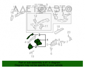 Partea din față stânga Nissan Murano z50 03-08, neagră, cu stâlp central, tijă