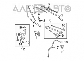 Rezervorul de spălare a parbrizului Nissan Murano z50 03-08 nu are capac, este îndoit.