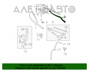 Поводок дворника левый Nissan Murano z50 03-08