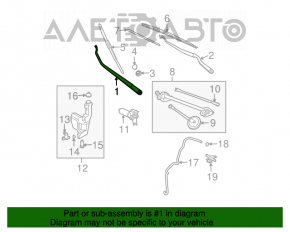 Frânghie de ștergător dreapta Nissan Murano z50 03-08