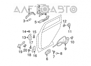 Ручка двери внешняя задняя левая Nissan Rogue 07-12