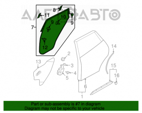 Garnitura ușii din spate dreapta pentru Nissan Rogue 07-12