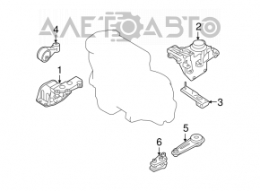 Pernele motorului dreapta Nissan Rogue 07-12