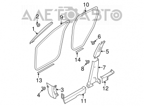 Capacul pragului din față stânga Nissan Rogue 07-12