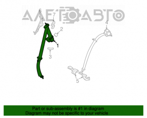 Centura de siguranță spate stânga pentru Nissan Rogue 07-12.