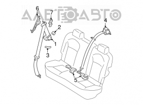 Centura de siguranță spate stânga pentru Nissan Rogue 07-12.