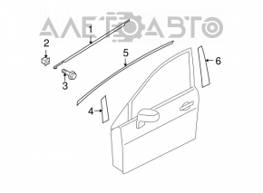 Moldură ușă-sticlă față centrală stânga Nissan Versa 1.8 10-12