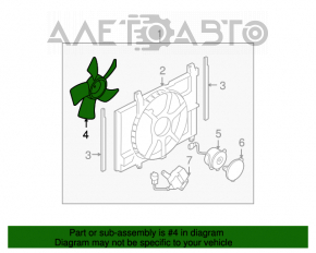 Paletele ventilatorului de răcire Nissan Versa 1.8 10-12.