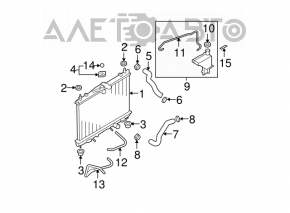 Furtunul de răcire superior Nissan Versa 1.8 10-12