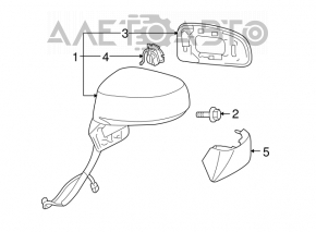 Oglindă laterală dreapta Nissan Versa 1.8 10-12, cu 3 pini, neagră