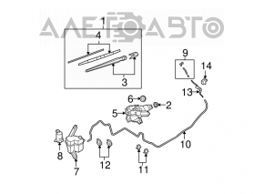 Harnasamentul curățătorului spate Nissan Versa 1.8 10-12