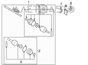 Привод полуось передняя левая Nissan Versa 1.8 10-12