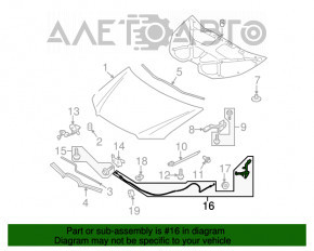 Manerul de deschidere a capotei cu cablu pentru Subaru B10 Tribeca.