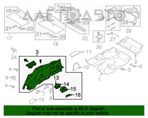 Capacul arcului drept Subaru B9 Tribeca negru.