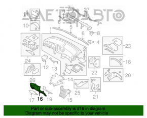 Capacul genunchiului șoferului Subaru B10 Tribeca bej, prindere ruptă.