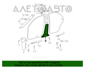 Capacul stâlpului central, partea de jos, stânga, Toyota Camry v30 2.4