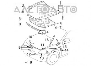 Capota dreapta a Toyota Camry v30 2.4, noua, originala OEM.