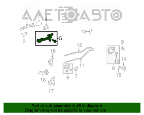 Mecanismul manetei ușii din față stânga a Toyota Camry v40