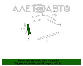 Panoul lateral din spate dreapta al ușii Toyota Camry v40 07-11