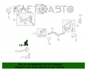 Buclea ușii din spate dreapta superioară Toyota Camry v70 18-